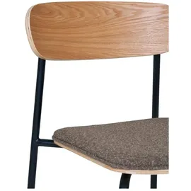 House Nordic Esszimmerstuhl Estepona Polyester braun/ schwarz 2er Set