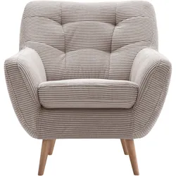 exxpo - sofa fashion Sessel »Scandi, Loungesessel mit tollem Sitzkomfort, hochwertige Polsterung«, bequem, hohe Holzfüße exxpo - sofa fashion cappuccino