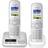 Panasonic KX-TGH722 Duo Schnurloses DECT-Telefon (Mobilteile: 2, mit Anrufbeantworter) silberfarben