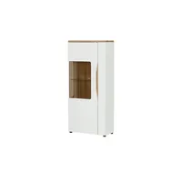 Möbel Kraft Vitrine ¦ weiß ¦ Maße (cm): B: 74 H: 166 T: 36