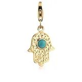 Nenalina Charm 925 Sterling Silber Hamsa Hand in Gold | Gr.: onesize