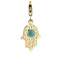 Nenalina Charm 925 Sterling Silber Hamsa Hand in Gold | Gr.: onesize