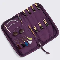 Lantern Moon Auswechselbare Stricknadeln – 7 Paar 10 cm lange 4-Zoll-Spitzen – 2 Drehschnüre 40,50 cm – Endkappen, Maschenmarkierer – Größen 3,3,5,4,4,5,5,5,5,6 mm