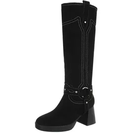Ital-Design High-Heel-Stiefel Damen Schwarz 37