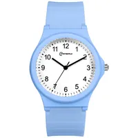 JewelryWe Uhren Junge Mädchen Silikon: Kinderuhr Einfache Analog Quarz Armbanduhr Kinder Jungendliche Himmelblau Gummi Armband Sportuhr Lernuhr Geschenk für Sohn Tochter Studenten