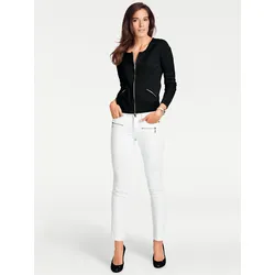 Cardigan HEINE, Damen, Gr. 34, schwarz, 90% Baumwolle, 10% Seide, unifarben, Langarm, Strickjacken