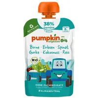 pumpkin organics Quetschie Birne Erbsen Spinat Gurke Kokosnuss Reis 100 g