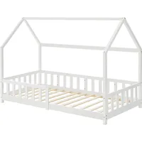 [en.casa] Hausbett Hesel 90 x 200 cm Kiefer weiß