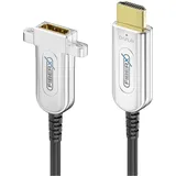 FIBERX HDMI-Kabel 4K Glasfaser Verlängerung 12,5 m Schwarz/Silber