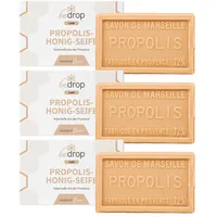 bedrop Vorteilsset: Propolis-Honig-Seife natürliche Handseife / Körperseife im 3er Set 3x100 g