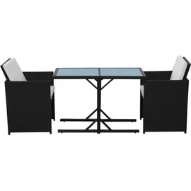 vidaXL Bistro-Set 3-tlg. Schwarz