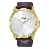 Seiko Lorus Herren-Uhr Quarz Goldauflage mit Lederband RS943DX9