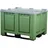 Logiplast Palettenbox mit Deckel LxBxH: 1200 x 1000 x 790 mm geschlossen mit 3 Kufen in grün