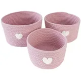 Intirilife Aufbewahrungskorb Set 3-teilig 24 x 14 x 12,5 cm Rosa