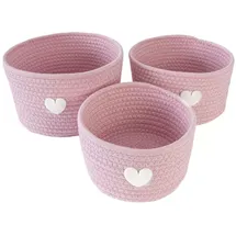 Intirilife Aufbewahrungskorb Set 3-teilig 24 x 14 x 12,5 cm Rosa