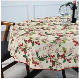 ANRO Tischdecke Stoff Digitalprint Tischtuch EasyClean ACRYL Beschichtet Tischwäsche (Einzelstück 1-tlg), auch als Gartentischdecke - ACRYL Beschichtet weiß Oval | 140 cm x 200 cm