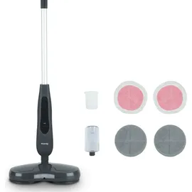 h.koenig Akku-Mopp LST70, Wischmopp, 270ml Fassungsvermögen, LED-Licht, Geräuscharm, Besen für Hartholz und Fliesen, 4 Pads,