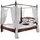 Massivmoebel24 Himmelbett Akazie 200x200x224 nougat lackiert OXFORD 247