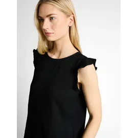 Tom Tailor Loose Fit Top in Crinkle-Optik, Black, S