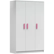 Deine Möbel 24 Kinderkleiderschrank INGE 19 in Weiß / Weiß + Grau / Weiß + Eiche Sonoma Jugendzimmer (Griffe in Rosa/Blau/Grün/Weiß/Eiche Sonoma/Grau) weiß