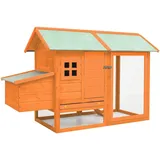 vidaXL Kiefern-/Tannenholz Hühnerkäfig Hühnerstall Hasenstall Freilauf Hühner