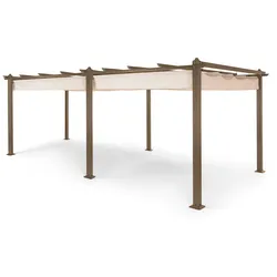 Blumfeldt Pantheon Rust Pergola Aluminium 3x6m 6 Eckpfosten wasserabweisend Beige