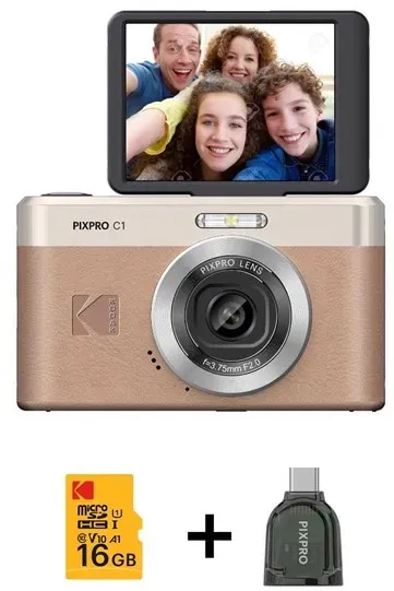 Pixpro Friendly Zoom C1 Brown + Dongle - Compact Digital Camera