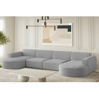 Fun Möbel Wohnlandschaft U-Form Sofa PALMA XL in Stoff Ascot Taupe - Grau