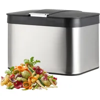 Relaxdays Komposteimer 4,5 l Schwarz/ Silber
