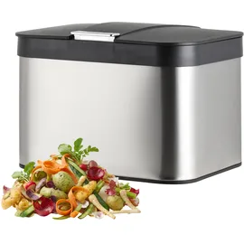 Relaxdays Komposteimer 4,5 l Schwarz/ Silber