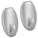 Metaltex pullCLEAN Klebehaken, 2er-Pack, silber