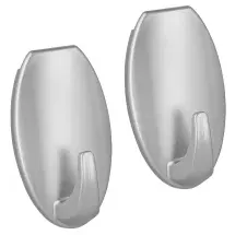 Metaltex pullCLEAN Klebehaken, 2er-Pack, silber