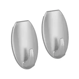 Metaltex pullCLEAN Klebehaken, 2er-Pack, silber