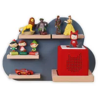 LAUBLUST Tonie Regal Magnetisch - Kompatibel mit Toniebox & Tonie Hörfiguren Aufbewahrung - Wolke, Blau | Toniebox Regal für Mädchen & Jungen - Wandregal Kinderzimmer - Zubehör für Toniebox Starterset