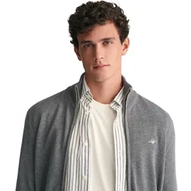 GANT Herren. Strickjacke - CASUAL COTTON ZIP CARDIGAN, Stehkragen, Baumwolle, Langarm