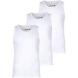 Lacoste Herren Unterhemden, 3er Pack - Tank Top, Rundhals, Slim Fit, Baumwolle, einfarbig Weiß XL