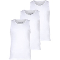 Lacoste Herren Unterhemden, 3er Pack - Tank Top, Rundhals, Slim Fit, Baumwolle, einfarbig Weiß XL