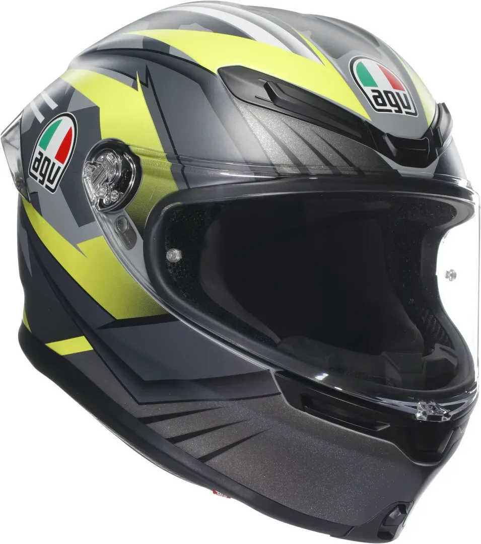 AGV K-6 S Excite Helm, grau-gelb, Größe XL