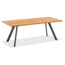 Niehoff Noah Gartentisch 220 x 95 x 76 cm Teak gebürstet/braun