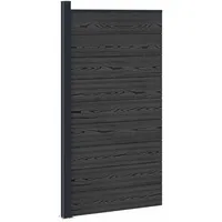 vidaXL Zaunlatte 1 x 1 m Grau/Schwarz