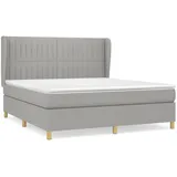 vidaXL Boxspringbett mit Matratze Hellgrau 160x200 cm Stoff1379276