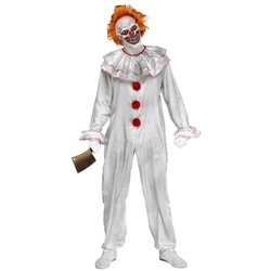 Fun World Kostüm Clown-Es-ker Horrorclown Kostüm, Das ist Stephen, der King aller Horrorclowns! weiß