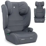 KikkaBoo Kindersitz 15-36 kg ohne ISOFIX i-AID, Kindersitz ab 3 Jahre, Gruppe 2-3 (100–150 cm), Von 3,5 Bis 12 Jahren, i-Size, 13-fach verstellbare Kopfstütze, Grau