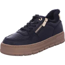 Marco Tozzi Damen Plateau Sneaker mit Schnürsenkeln Freizeit, Schwarz 37 EU