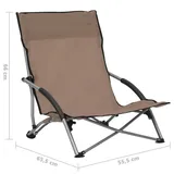 vidaXL Strandstuhl Klappbar Taupe