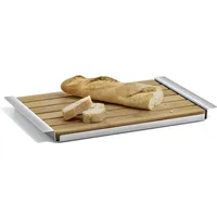 Zack Panas Schneidebrett Edelstahl/Bambus 1-tlg. 24,6 x 2,6 x 38,3 cm Silber/Weiß