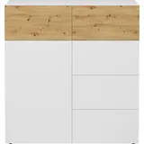 FMD Belm 108,9 x 115 x 41,7 cm Weiß / Artisan Eiche