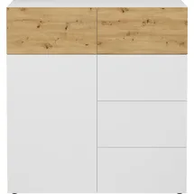 FMD Belm 108,9 x 115 x 41,7 cm Weiß / Artisan Eiche