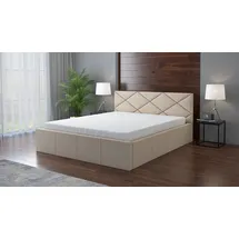 a&j möbelland gmbh Polsterbett VIGI -OM 160 x 200 mit Bettkasten. Farbe: Beige - Beige