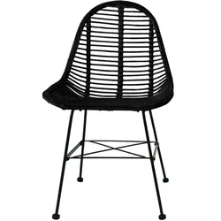 vidaXL Esszimmerstühle 6 Stk. Schwarz Natur Rattan